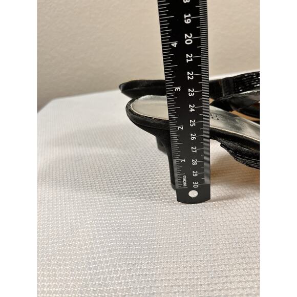 Valenti Franco Heels Ankle Strap Bling Black 8M Leather - Picture 6 of 9